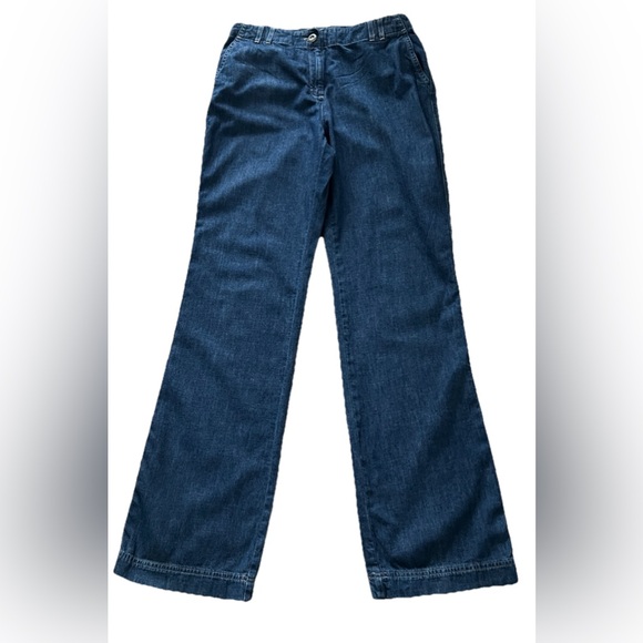 J. JILL Wide Leg Dark Wash High Rise Denim Jean Trousers Women’s 8T Tall  32x36 - Picture 1 of 8